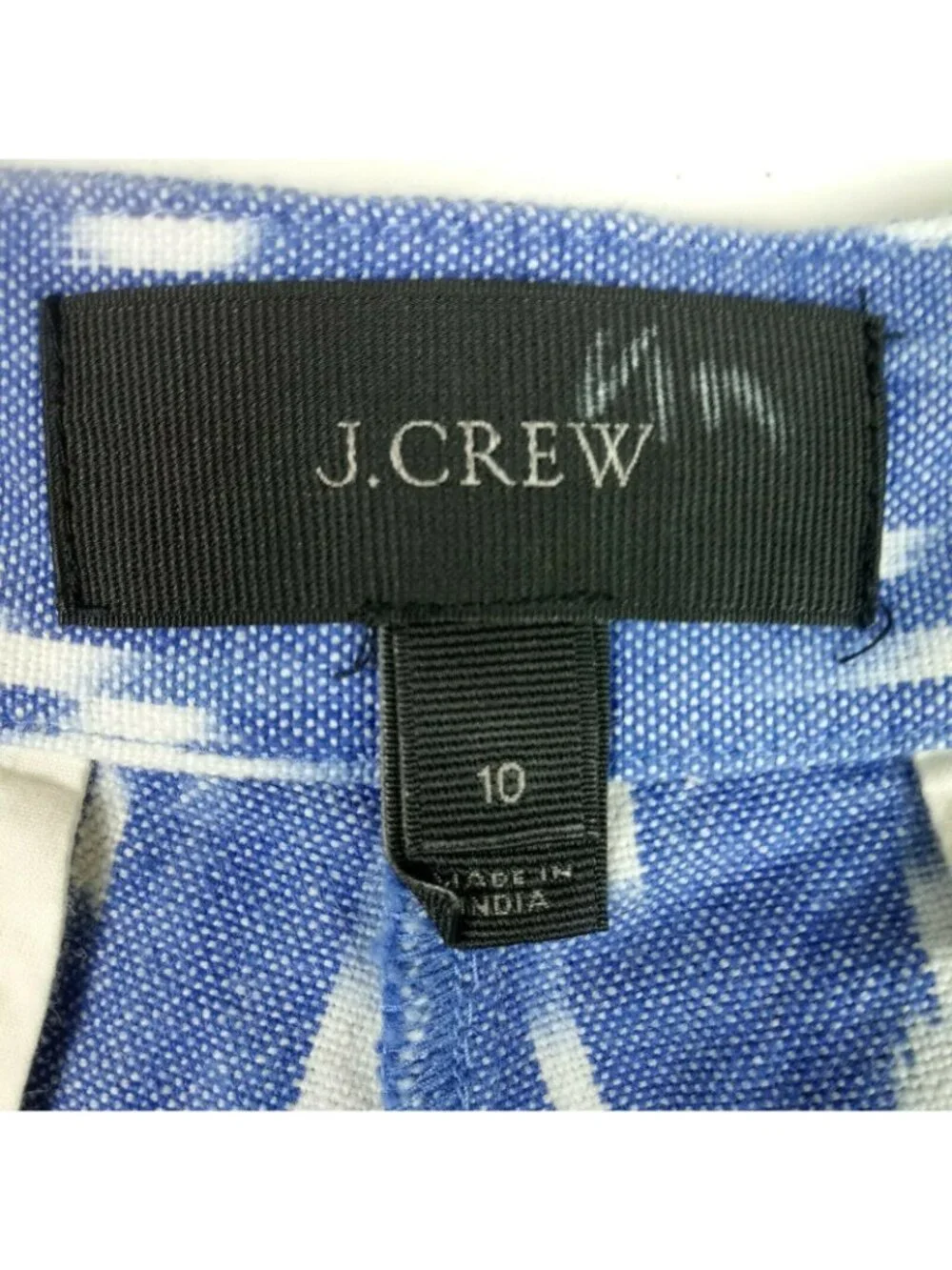 J Crew Ikat Print 100% Cotton Shorts Womens 10 Blue 34x3 Vacation Beach Coastal